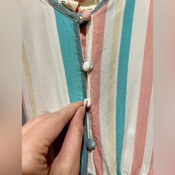 🔒 Roxy white, blue & pink striped button down sundress, size XS - Picture 4 of 8